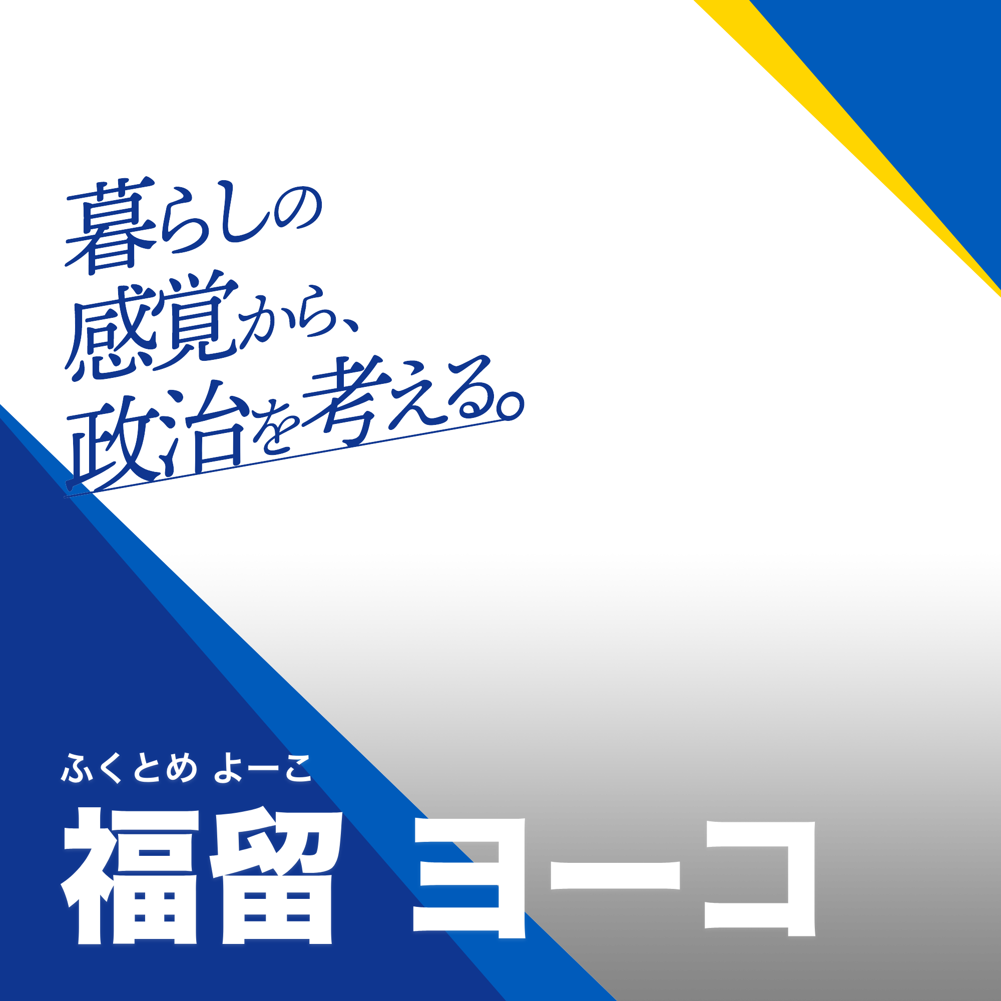暮らしの感覚から、政治を考える。　福留ヨーコ